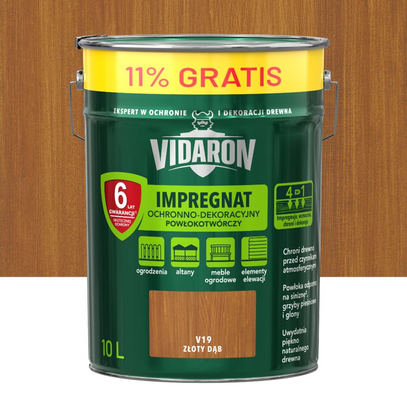 Impregnat do drewna Vidaron złoty dąb 9 l + 11%