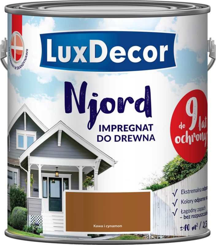 Impregnat do elewacji drewnianych Njord Luxdecor kawa i cynamon 2,5 l