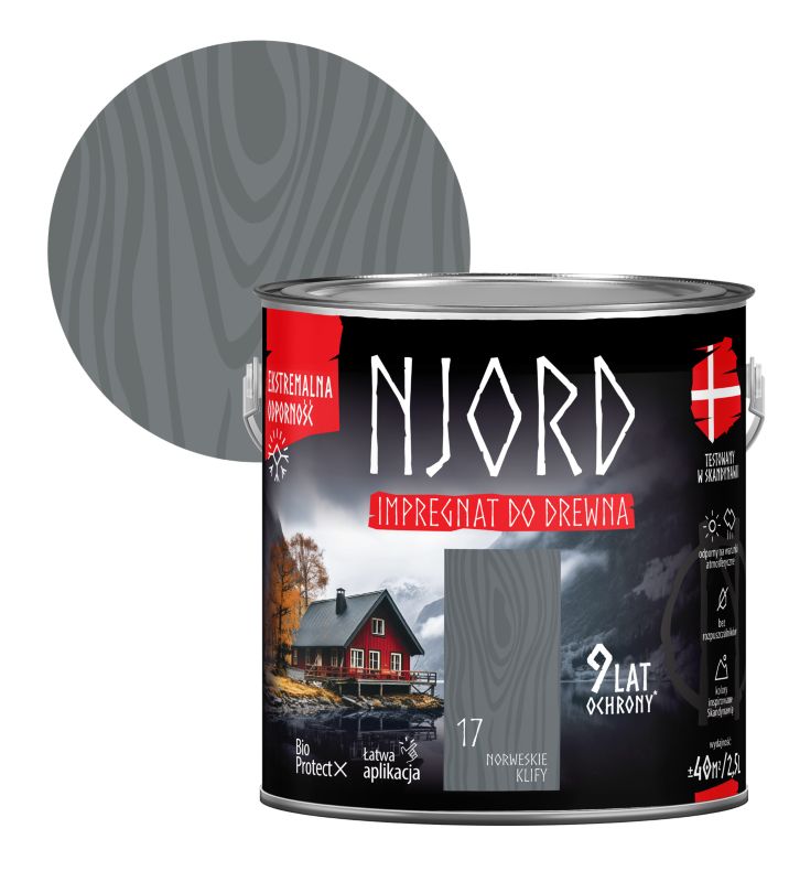 Impregnat do elewacji drewnianych Njord Luxdecor norweskie klify 2,5 l