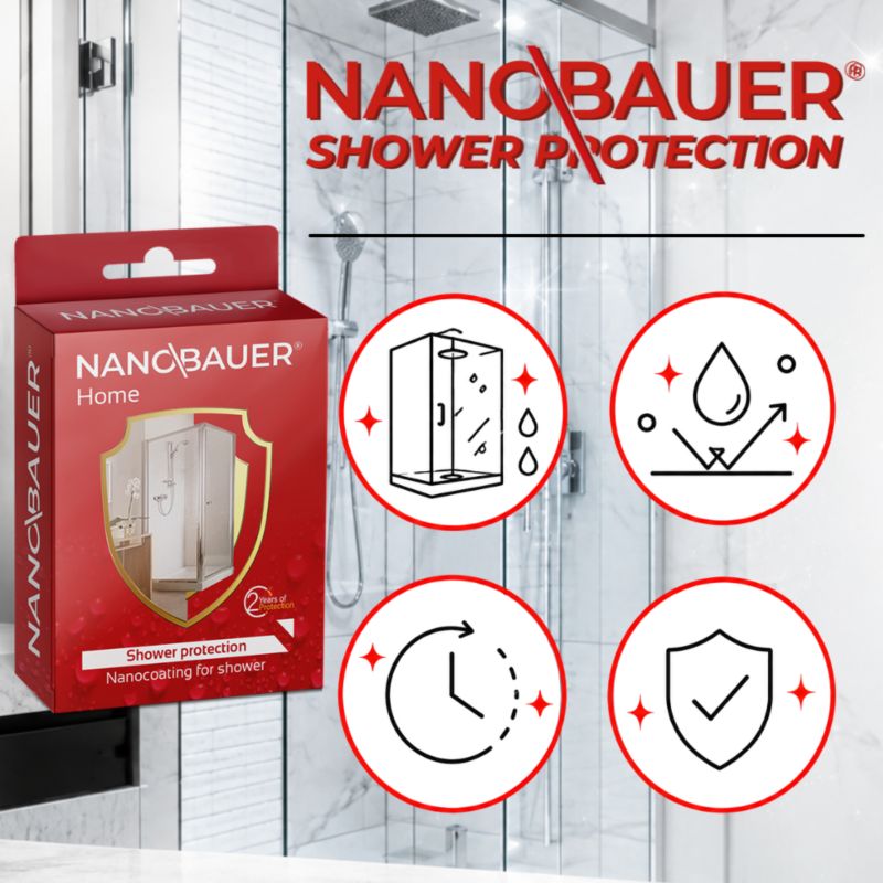 Impregnat do kabin prysznicowych szkła płytek NANOBAUER 2x100ml 1 szt
