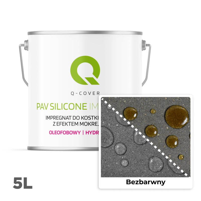 Impregnat do Kostki Brukowej z Efektem Mokrej Kostki Oleofobowy Q-Cover Bezbarwny 5L