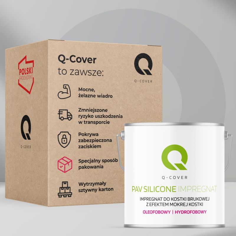 Impregnat do Kostki Brukowej z Efektem Mokrej Kostki Oleofobowy Q-Cover Bezbarwny 5L
