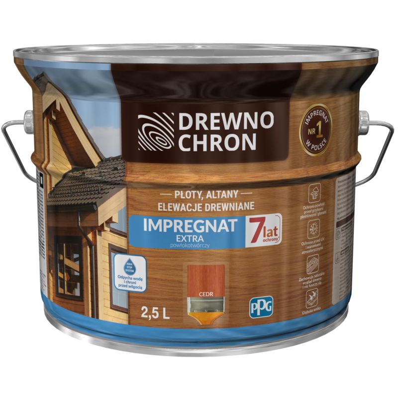 Impregnat Drewnochron Extra Powłokotwórczy cedr 2,5 l
