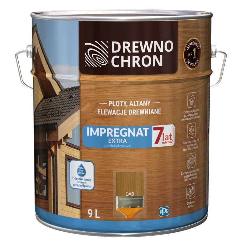 Impregnat Drewnochron Extra Powłokotwórczy dąb 9 l