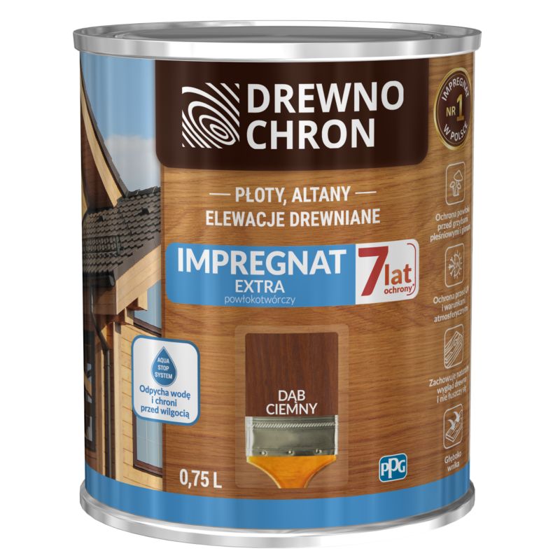 Impregnat Drewnochron Extra Powłokotwórczy dąb ciemny 0,75 l