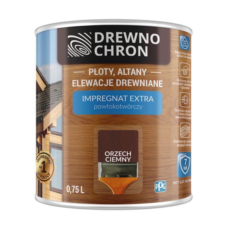 Impregnat Drewnochron Extra Powłokotwórczy orzech ciemny 0,75 l