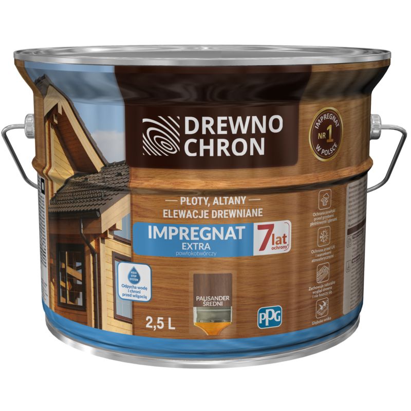 Impregnat Drewnochron Extra Powłokotwórczy palisander średni 2,5 l