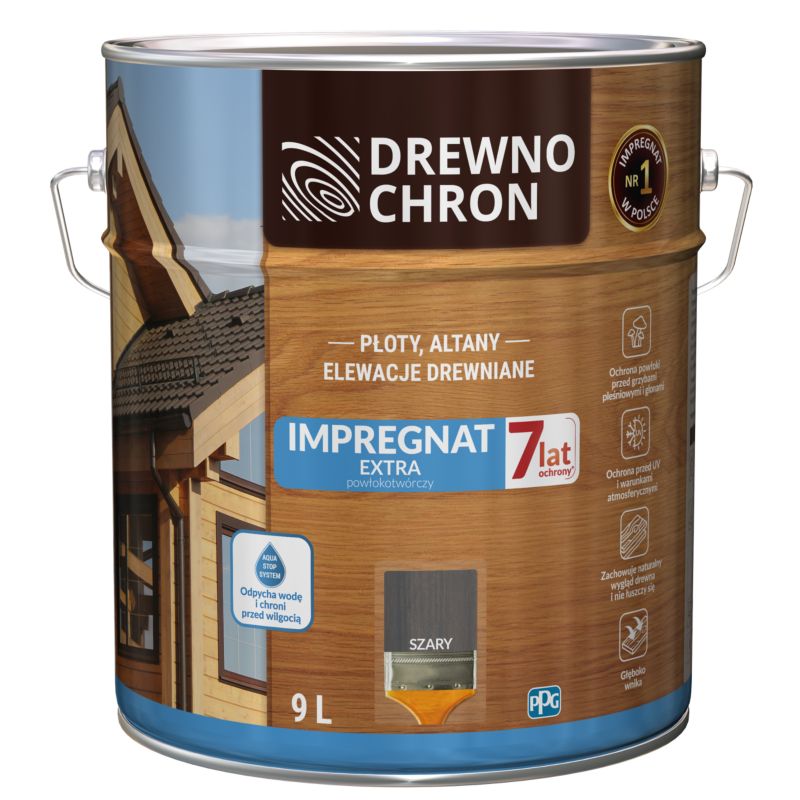 Impregnat Drewnochron Extra Powłokotwórczy szary 9 l