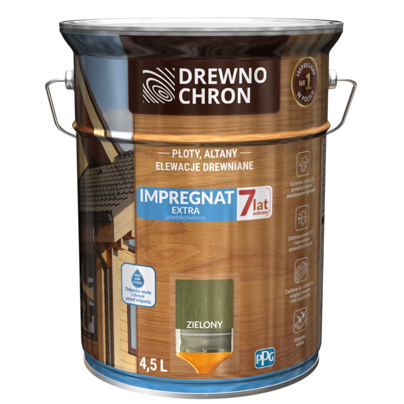 Impregnat Drewnochron Extra Powłokotwórczy zielony 4,5 l