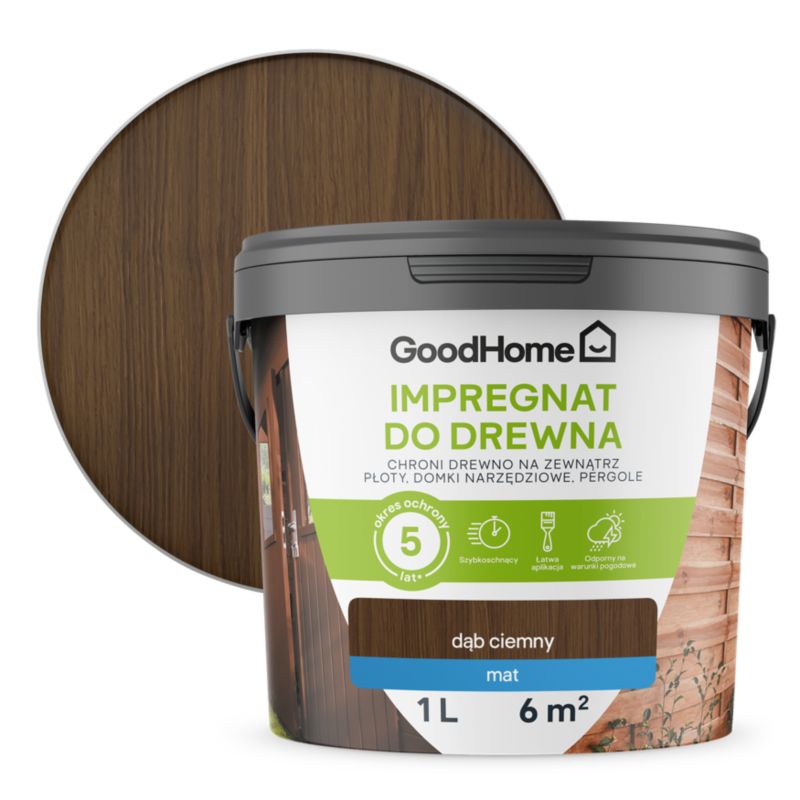 Impregnat GoodHome ciemny dąb 1 l