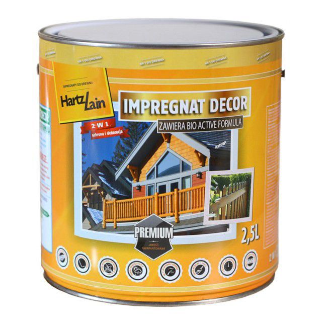 Impregnat HartzLack Decor biel 2,5 l