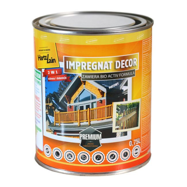 Impregnat HartzLack Decor brązowy 0,75 l