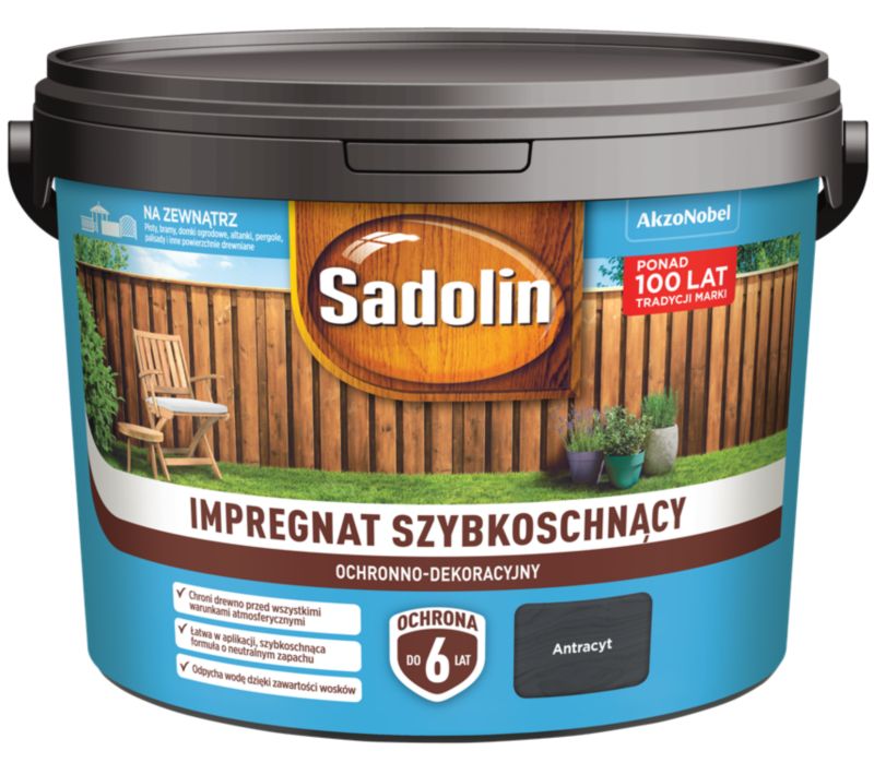 Impregnat szybkoschnący Sadolin antracyt 9 l