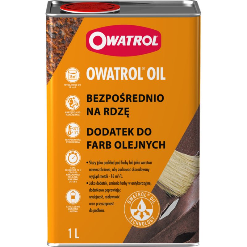 Inhibitor rdzy, środek zatrzymujący postęp korozji Rustol Owatrol Oil dodatek do farb 1L