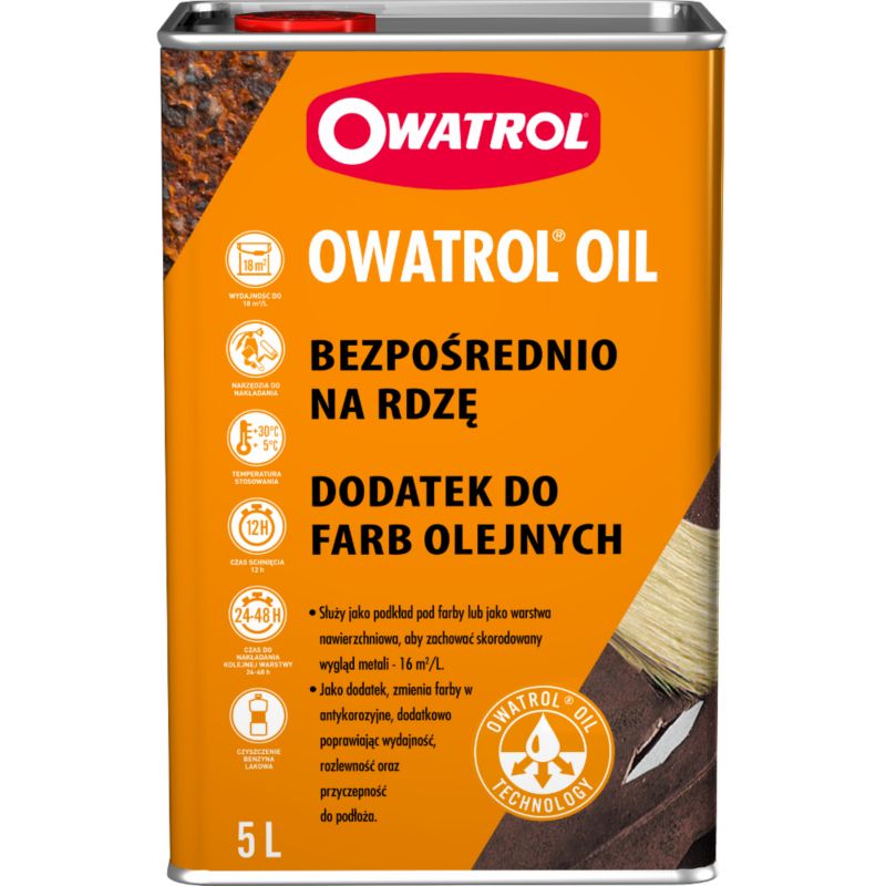Inhibitor rdzy, środek zatrzymujący postęp korozji Rustol Owatrol Oil dodatek do farb 5L
