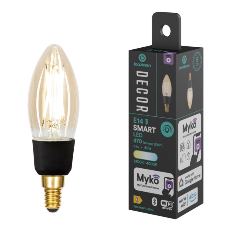 Inteligentna żarówka LED Filament Amber Jacobsen Myko C35 E14 470 lm CCT