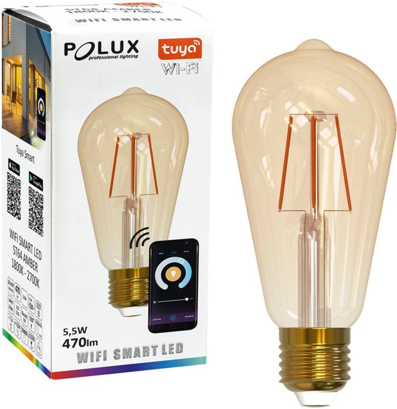 Inteligentna żarówka LED Smart Goldlux ST64 E27 470 lm 18/27 K WiFi