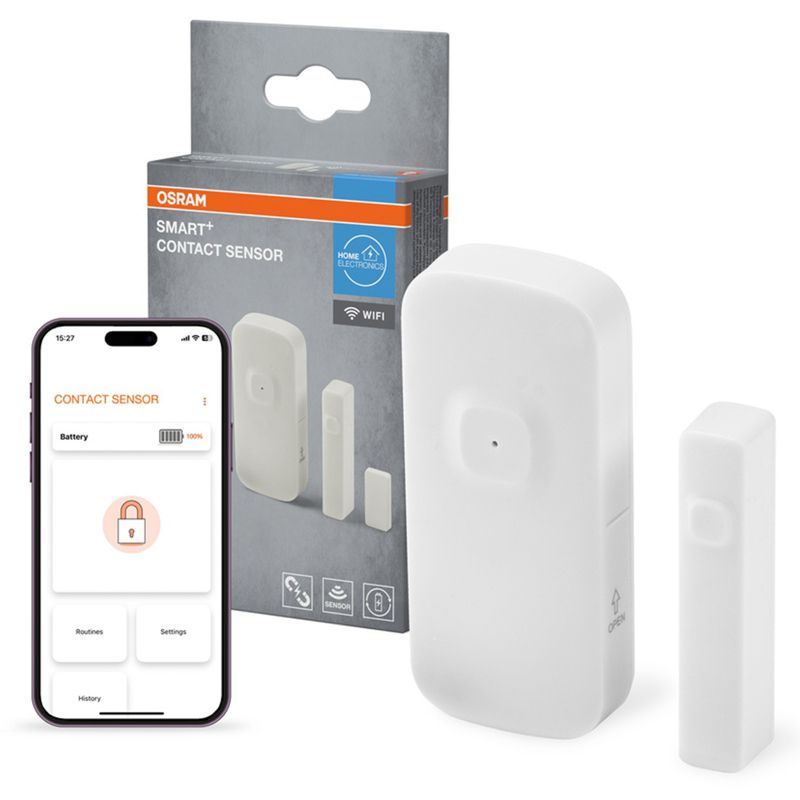 Inteligentny Czujnik Otwarcia Zamknięcia Drzwi i Okien Osram Biały Smart WiFi 1 szt.