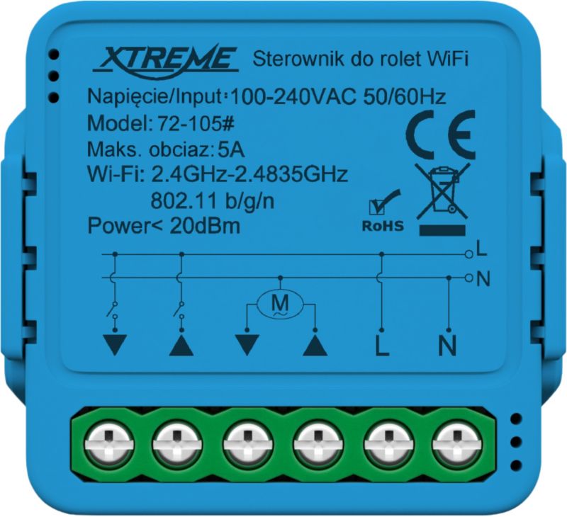Inteligentny sterownik XTREME moduł do rolet dopuszkowy mini WiFi Tuya SMART Life 1 szt.