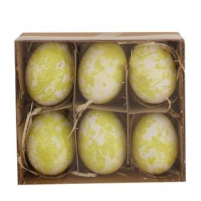 Jajka z zawieszką 14 x 12,5 x 5,2 cm żółte