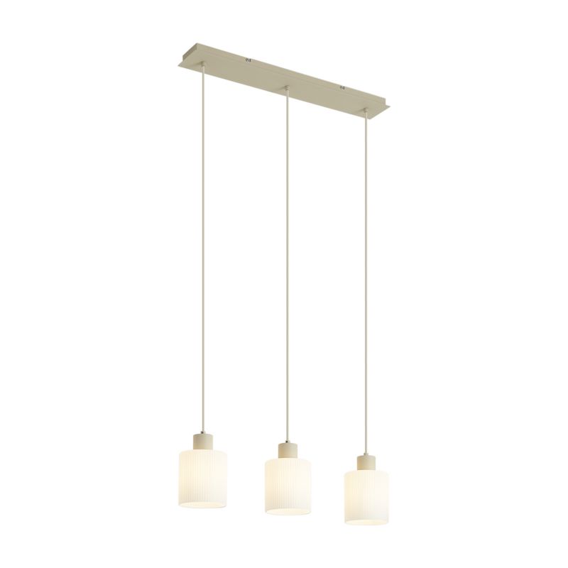 Japandi lampa wisząca z kloszem (3 punkty) Qazqa Wisp 64 beżowy max 15W E27 z 3 punktami świetlnymi  1 szt.