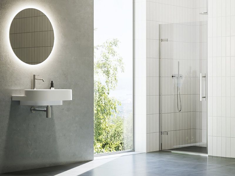 Jednoczęściowe drzwi prysznicowe Ravak COOL COSD1 90 chrom transparent 1szt