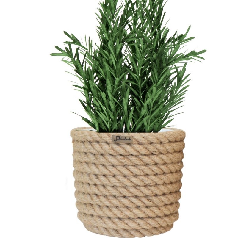 Jutowa osłonka na doniczkę Kerd BOHO 17 LINA naturalna styl koszyk z trawy plecionej skandynawski etno loft 1 szt.