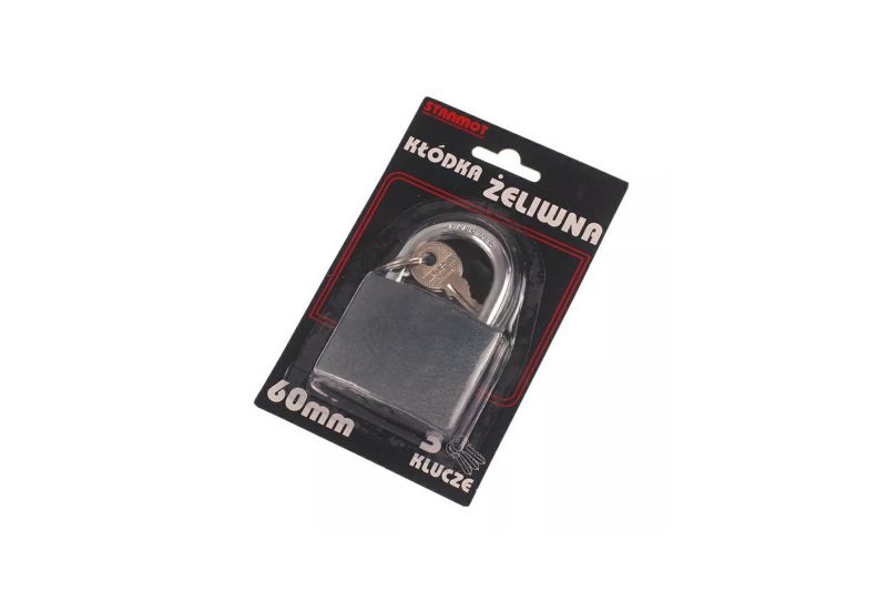 Kłódka żeliwna 60mm HERMON na kluczyk do skrzynki szafy ogrodzenia szafki metalowa 1 szt.