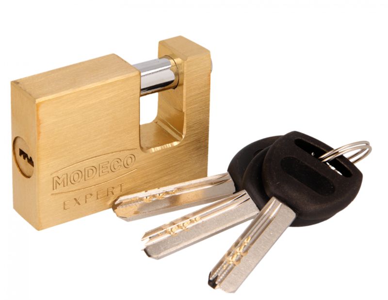 Kłódka  Modeco Expert mosiężna 75 mm extra lock antywłamaniowa - blister - 1 szt.