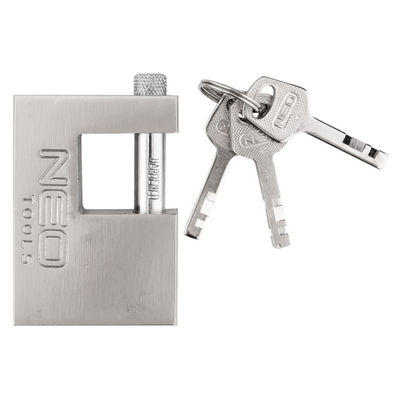 Kłódka trzpieniowa  NEO TOOLS 70 mm, 3 klucze 1 szt