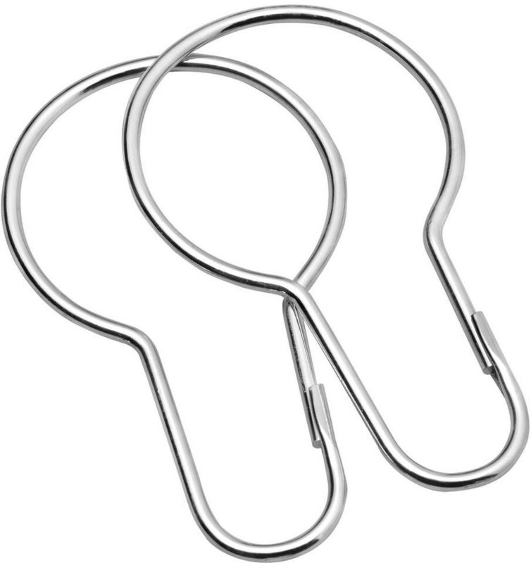 Kółka do zasłon metalowe Sealskin Hooks 12 szt. aluminium, 4x7,5 cm, srebrne 1 szt.
