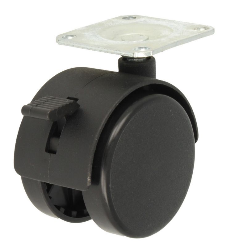 Kółko meblowe na płytce Hakner No.16 fi50mm h-66mm z hamulcem - 1 szt.