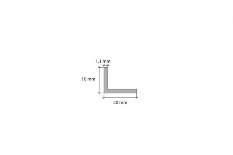 Kątownik Cezar 20x10x1,1mm 1m PVC Szary Ciemny RAL7037 1 szt.