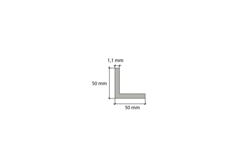 Kątownik Cezar 50x50x1,1mm 1,00m PVC Czarny RAL9005 1 szt.