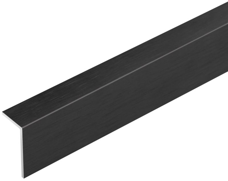 Kątownik Cezar Czarny Szczotkowany mat 2500x20x10x1mm Aluminiowy 1 szt.