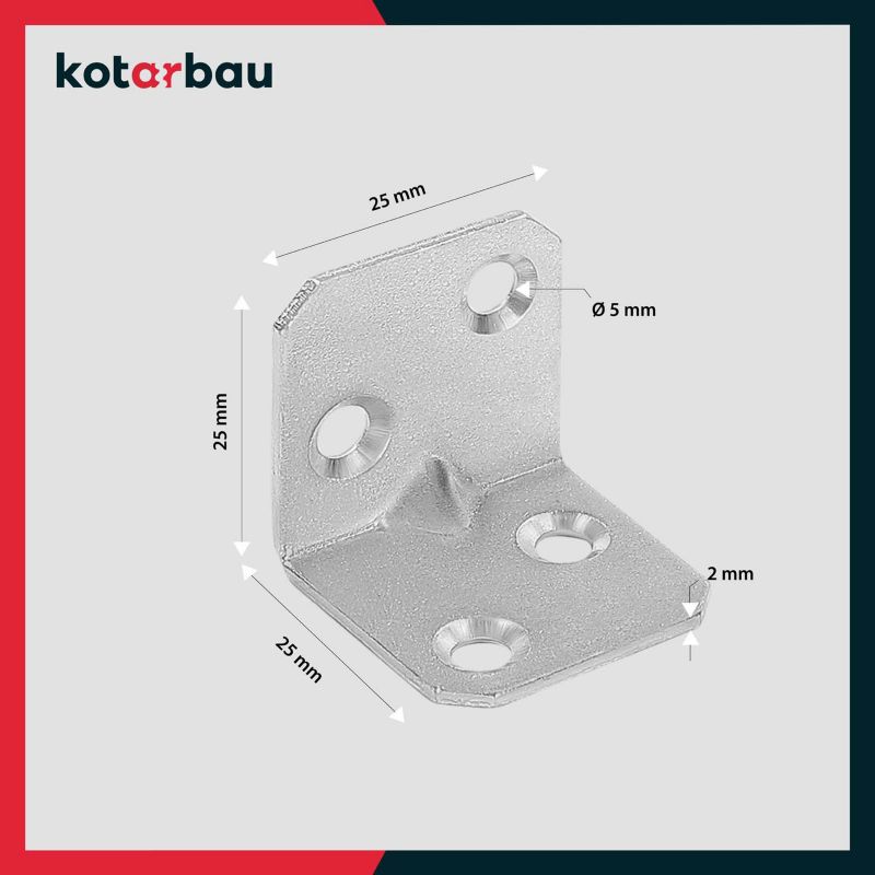 Kątownik łącznik KOTARBAU budowlany 25x25x25 mm mm 25 szt.