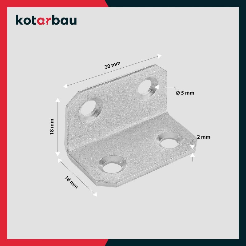 Kątownik łącznik KOTARBAU ciesielski 18x18x30 mm 25 szt.