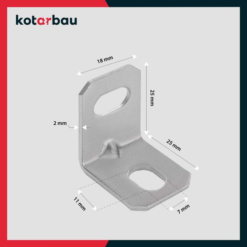 Kątownik łącznik KOTARBAU ciesielski 25x25x18 mm 50 szt.