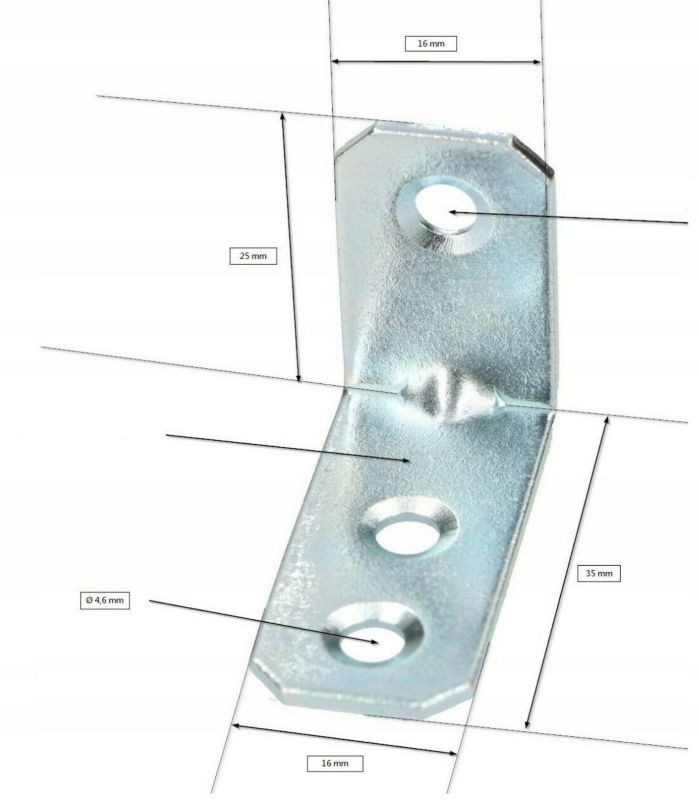 Kątownik łącznik KOTARBAU ciesielski 25x35x16 mm 10 szt.