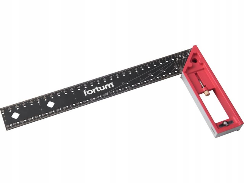 Kątownik stolarski Fortum aluminiowy z podziałką 300 mm profesjonalny 1 szt