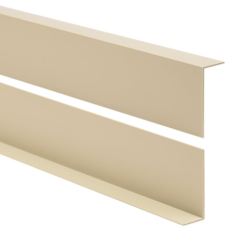Kątownik twardy PCV 20x20mm, QUEST, ozdobny, profil L kątowy, narożnik dekoracyjny, KT, beż, 2m