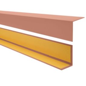 Kątownik twardy PCV 20x20mm, QUEST samoprzylepny, ozdobny profil L kątowy, narożnik dekoracyjny z klejem, KTK, jasnobrązowy, 1m