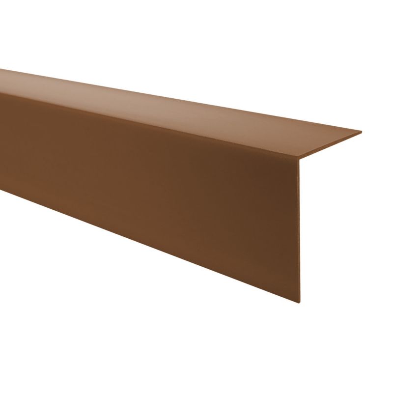 Kątownik twardy PCV 30x30 mm QUEST, ozdobny profil L kątowy, narożnik dekoracyjny - 200 cm, brązowy, 1 szt.