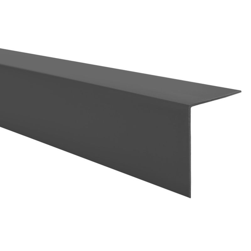Kątownik twardy PCV 35x35 mm QUEST, ozdobny profil L kątowy, narożnik dekoracyjny - 200 cm, ciemnoszary, 1 szt.