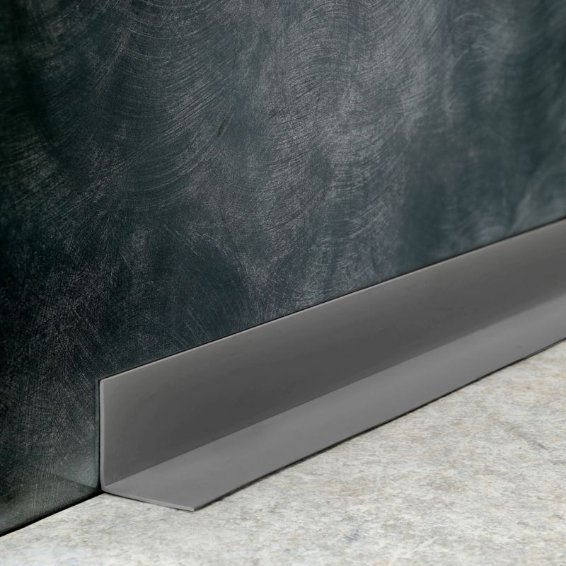 Kątownik twardy PCV 40x40mm, QUEST samoprzylepny, klejony po zewnętrznej stronie, ozdobny profil L kątowy, KTZ, ciemnoszary, 2m