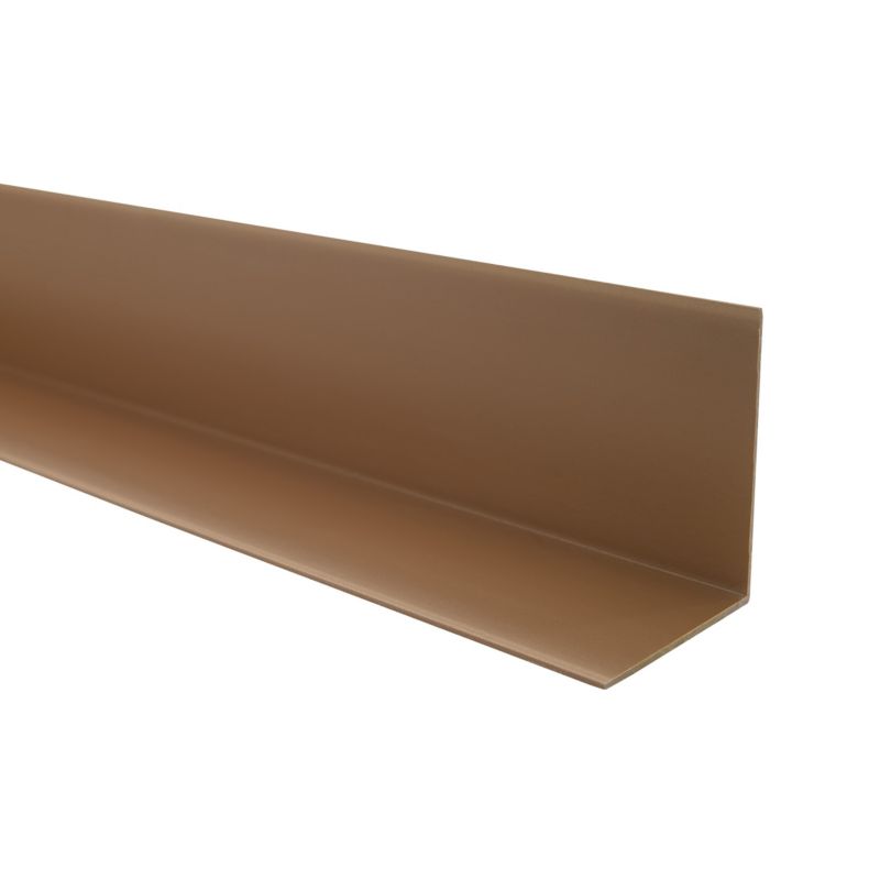 Kątownik twardy PCV 50x20mm, QUEST, ozdobny, profil L kątowy, narożnik dekoracyjny, KT, brąz, 1.5m