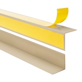 Kątownik twardy PCV 50x20mm, QUEST samoprzylepny, klejony po zewnętrznej stronie, ozdobny profil L kątowy, KTZ, beż, 2m