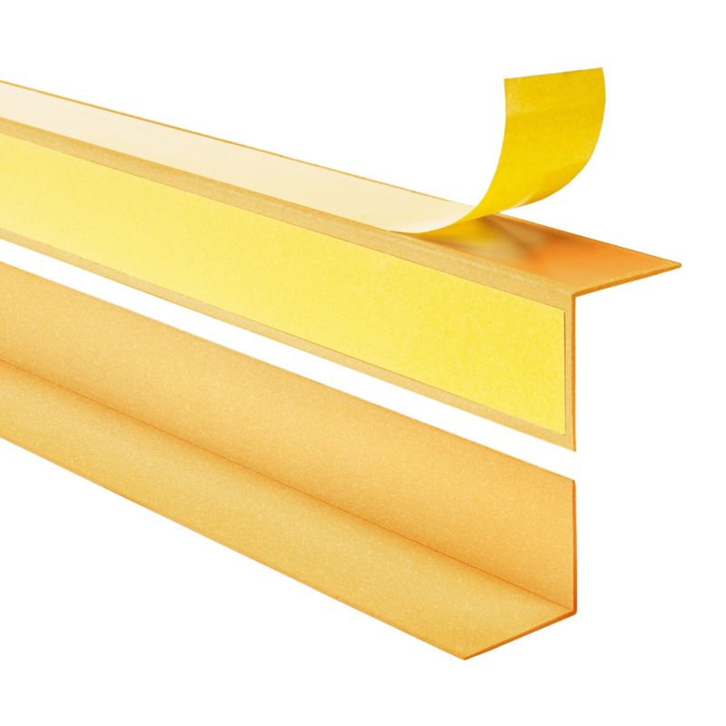 Kątownik twardy PCV 50x20mm, QUEST samoprzylepny, klejony po zewnętrznej stronie, ozdobny profil L kątowy, KTZ, złoty, 1m