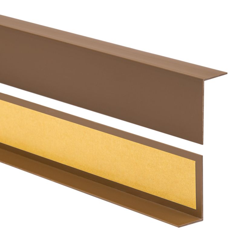 Kątownik twardy PCV 50x20mm, QUEST samoprzylepny, ozdobny profil L kątowy, narożnik dekoracyjny z klejem, KTK, brąz, 1.5m
