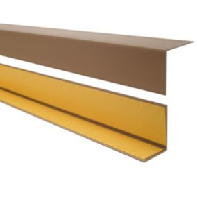 Kątownik twardy PCV 50x20mm, QUEST samoprzylepny, ozdobny profil L kątowy, narożnik dekoracyjny z klejem, KTK, brąz, 2m
